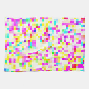 Brightly Colourful Multicolor Mosaic Pattern Tea Towel