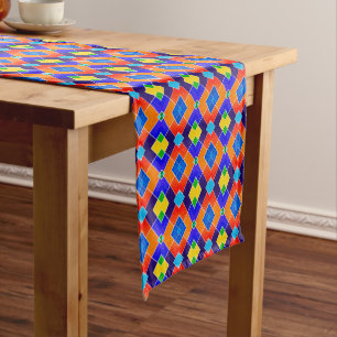 Brightly Diamond Pattern Design Table Runner