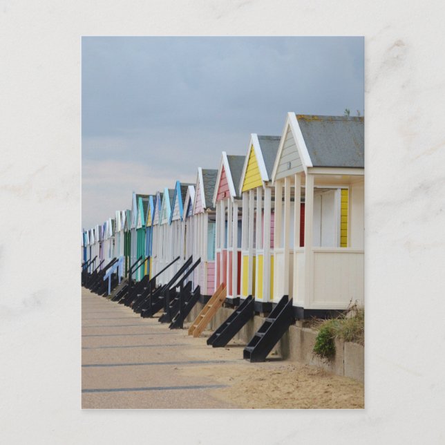 Brightly Painted Beach Huts Postcard (Front)