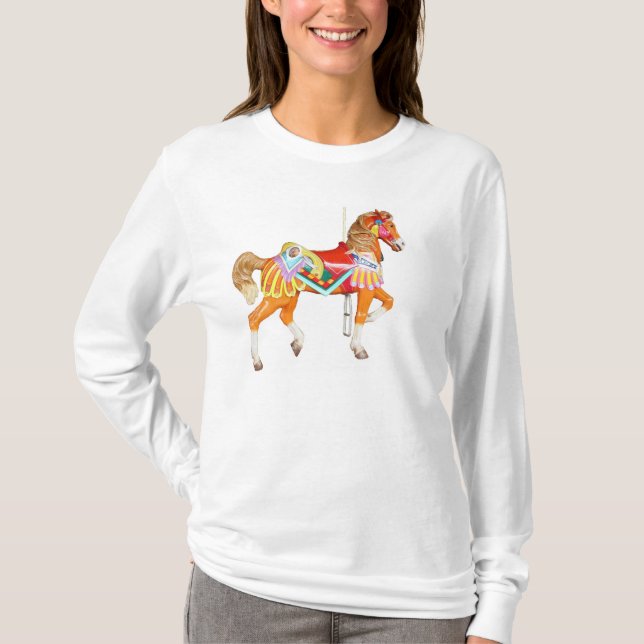 Brightly Painted Carousel Horse T-Shirt (Front)