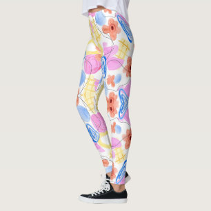 Brightly patterned leggings with abstract