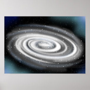 Brightly shining spiral galaxy poster