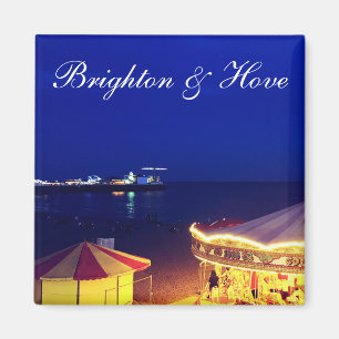Brighton and Hove Beach at Night time Magnet