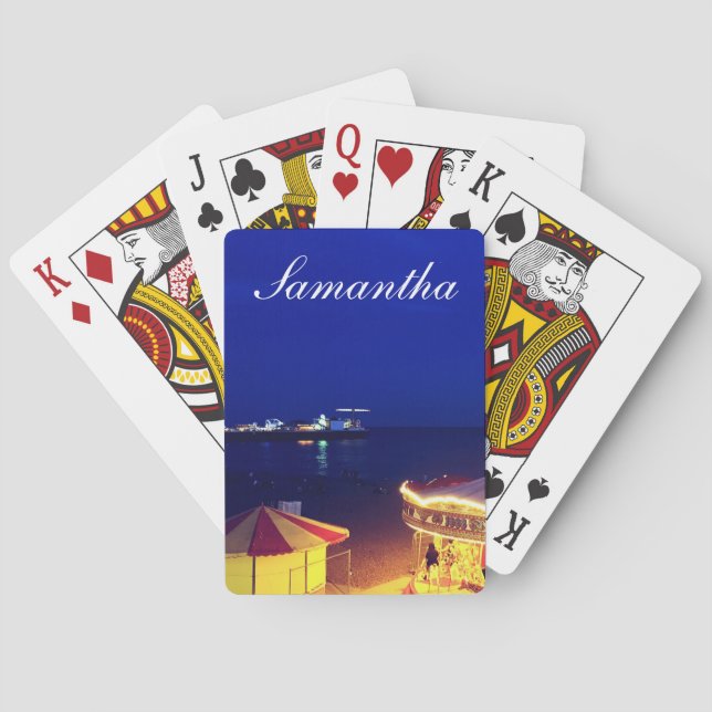 Brighton and Hove Beach at Night time Playing Cards (Back)