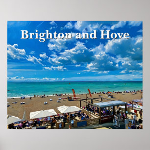 Brighton and Hove Beach Painting Poster