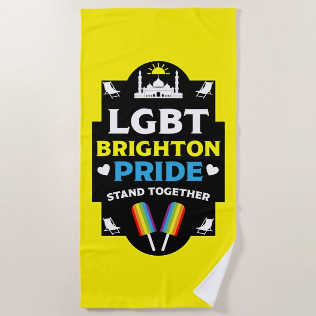 Brighton and Hove pride Beach Towel (Front)