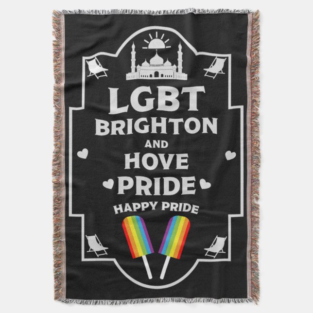 Brighton and Hove pride Throw Blanket (Front Vertical)