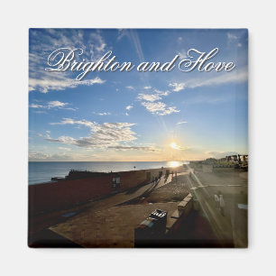 Brighton and Hove Seafront Sunset Photo Magnet