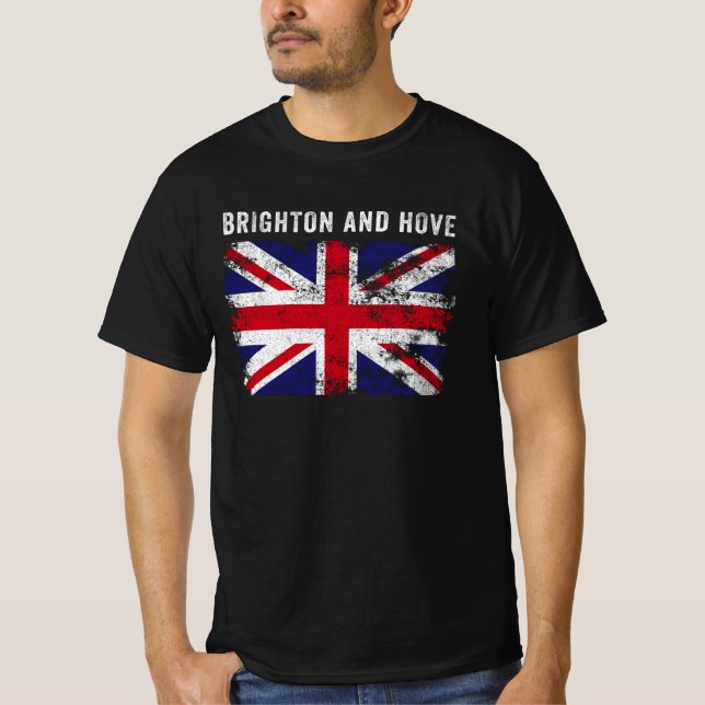 Brighton And Hove UK Flag British Souvenir Cool T-Shirt (Front)