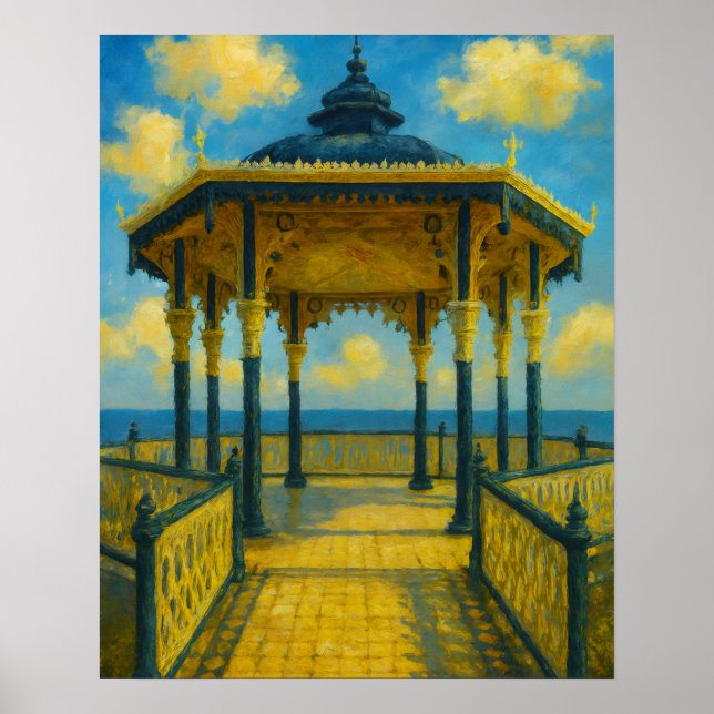Brighton Bandstand Glow – Seaside Pavilion Poster (Front)