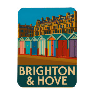 Brighton Beach Huts – Colourful Seaside Print Magnet
