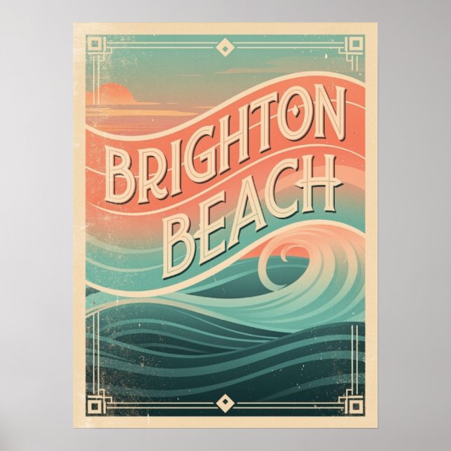 Brighton Beach Waves Poster (Front)