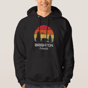 Brighton Colorado Mountain Forest Retro Sunset Hoodie