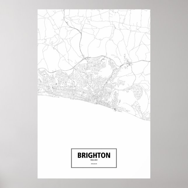 Brighton, England (black on white) Poster (Front)