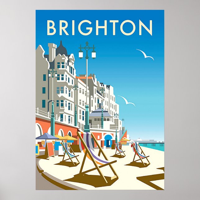 Brighton  England vintage travel poster (Front)