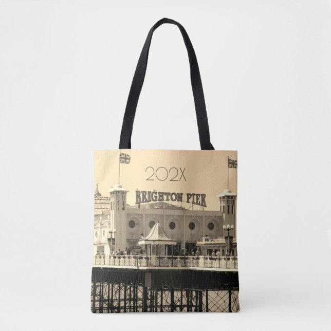 Brighton Pier ENGLAND Year Travel Vacation  Tote Bag (Front)
