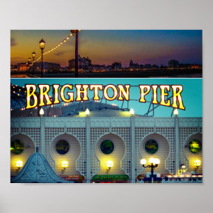 Brighton Pier UK Two Photos Poster
