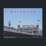 Brighton Pier view postcard<br><div class="desc">A beautiful view of the famous Brighton Pier in East Sussex in England printed on a postcard.</div>