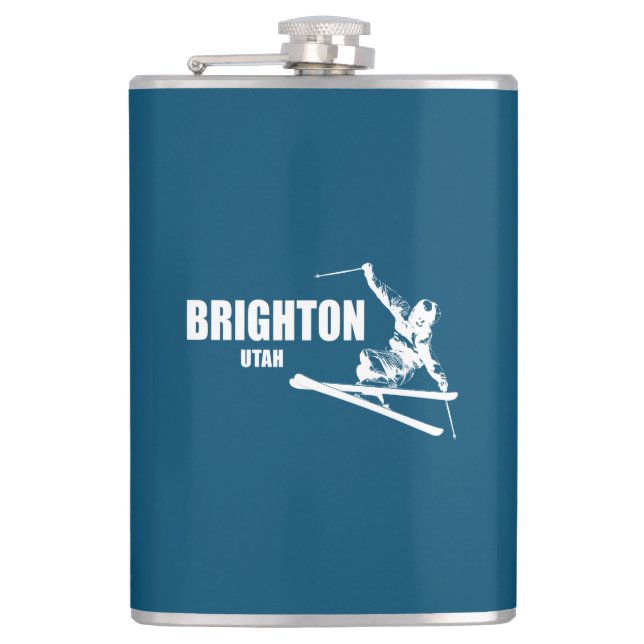 Brighton Resort Utah Skier Hip Flask (Front)