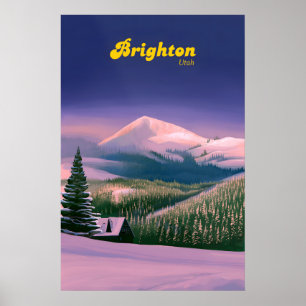 Brighton Utah Ski Resort Travel Poster