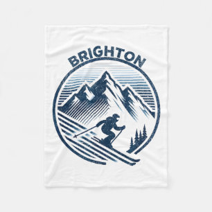 Brighton utah ski resort winter skiing fleece blanket