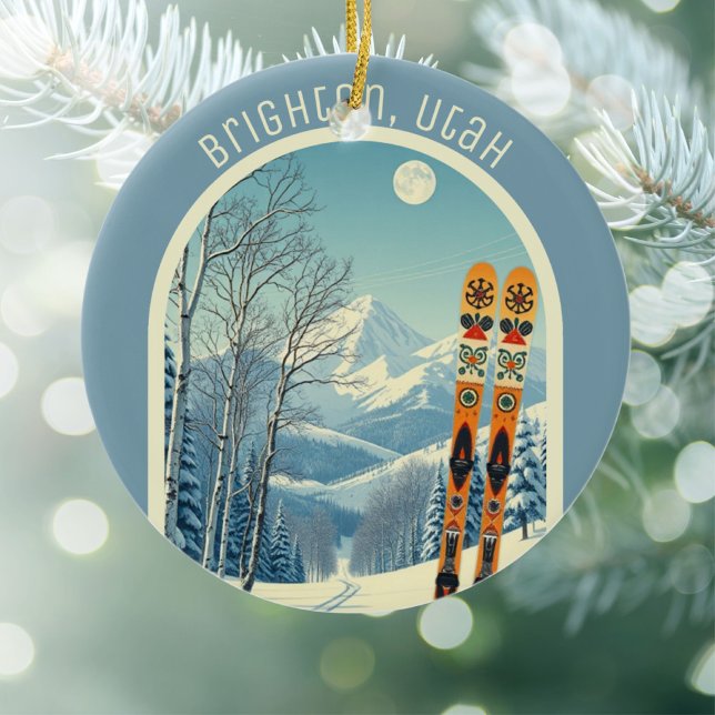 Brighton Utah ski vacation souvenir  Ceramic Tree Decoration (Creator Uploaded)