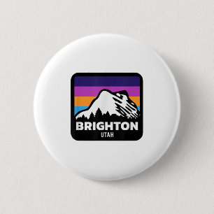 Brighton Utah Skiing Snowboarding Family Ski Trip  6 Cm Round Badge