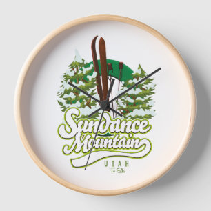 Brighton Utah to ski logo Clock