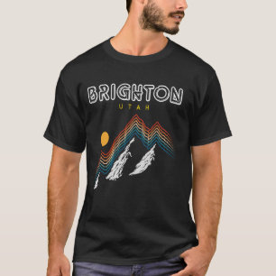 Brighton, Utah - USA Ski Resort 1980s Retro T-Shirt