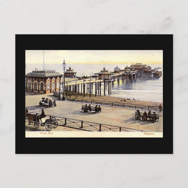 Brighton, West Pier, Old Postcard (Front)