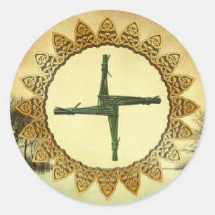 Brigid's Cross Imbolc Pagan Wiccan Holiday Classic Round Sticker