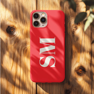 Brigt Red Monogram initial  iPhone 13 Pro Max Case