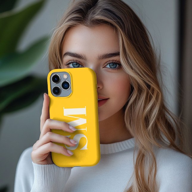 Brigt Yellow Monogram initial  Case-Mate iPhone Case (Creator Uploaded)