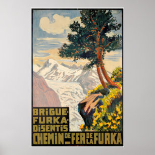 Brigue-Furka-Disentis, Chemin de Fer de la Furka Poster