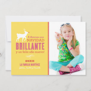 Brilante Deseos de la Navidad Tarjeta de la Photo Holiday Card
