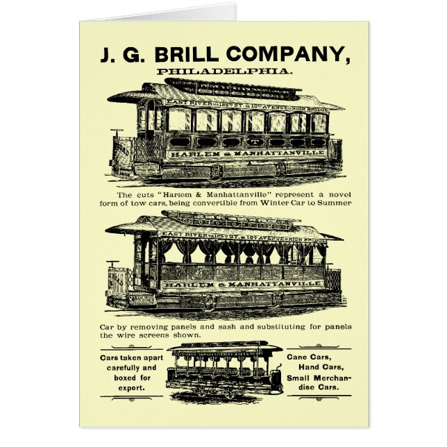 Brill Company Streetcars and Trolleys (Front)