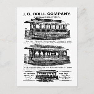 Brill Company Streetcars and Trolleys Postcard