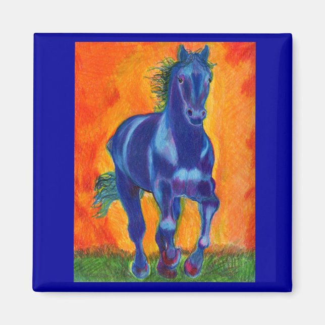 Brillian Blue Horse Magnet (Front)