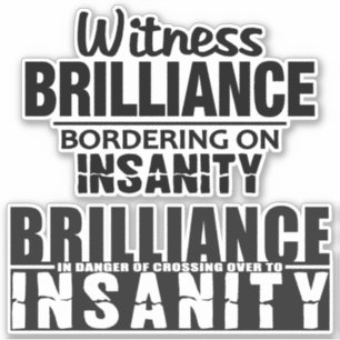 Brilliance vs. Insanity stickers