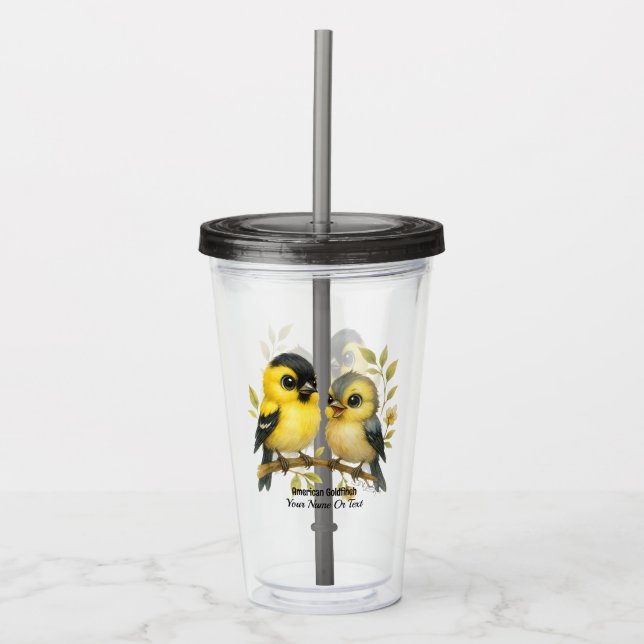 Brilliant American Goldfinch Acrylic Tumbler (Front)