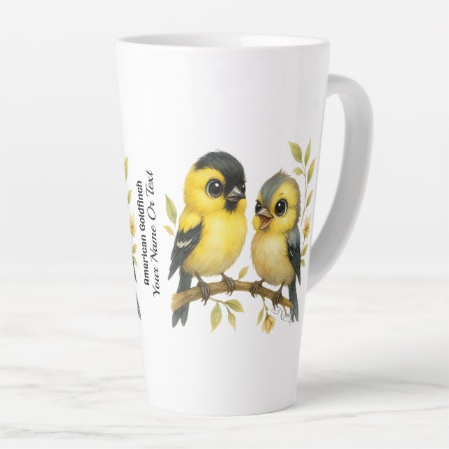 Brilliant American Goldfinch Latte Mug (Right Angle)