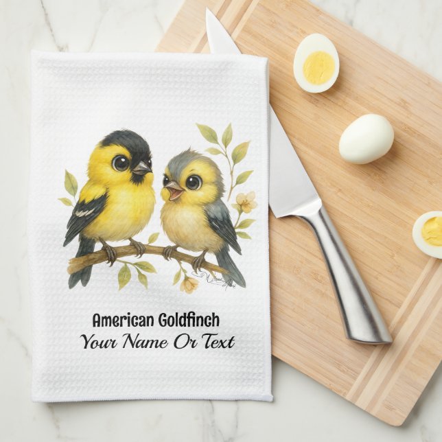 Brilliant American Goldfinch Tea Towel (Quarter Fold)