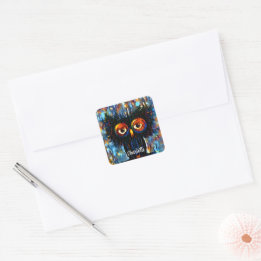 Brilliant and Wise Owl Square Sticker