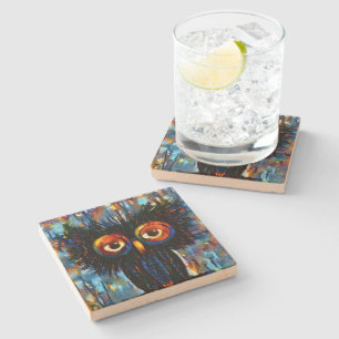 Brilliant and Wise Owl Stone Coaster