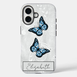 Brilliant Blue Butterflies iPhone 16 Case