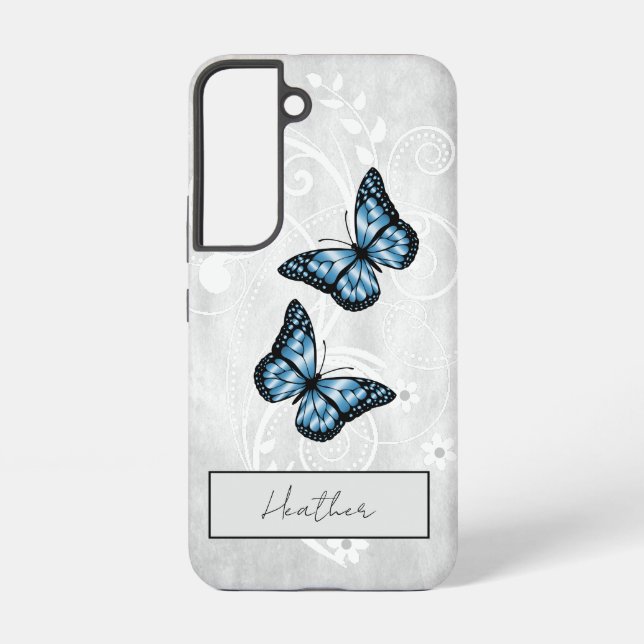 Brilliant Blue Butterflies Samsung Galaxy S22 Case (Back)
