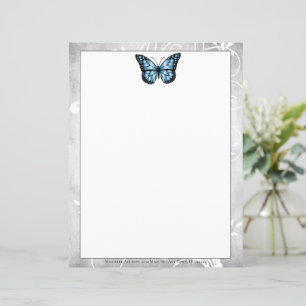 Brilliant Blue Butterfly Stationery