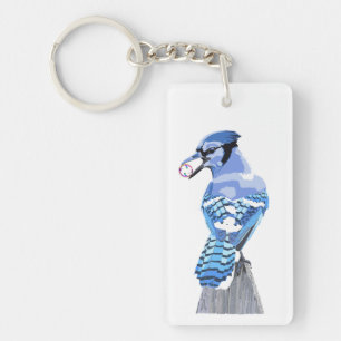Brilliant Blue Jay Key Ring