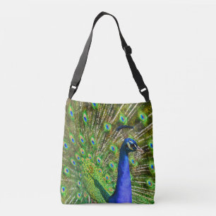 Brilliant Blue Peacock Crossbody Bag
