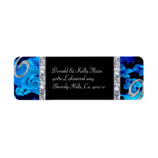 Brilliant Blue Roses & Diamond Swirls Wedding